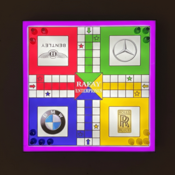 Giant LED Light-Up Ludo Game Board Wall Art | Neon Ludo Sign for Game Rooms & Mancaves