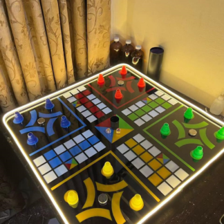 Luxury LED Light-Up Ludo Game Board Table Top | Premium Glowing Family Game Set