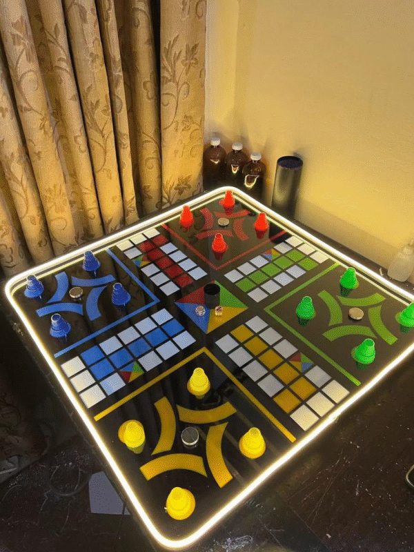 Luxury LED Light-Up Ludo Game Board Table Top | Premium Glowing Family Game Set